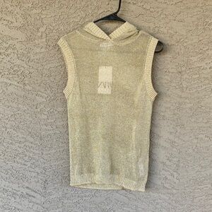 Zara Gold Knit Hooded Top
